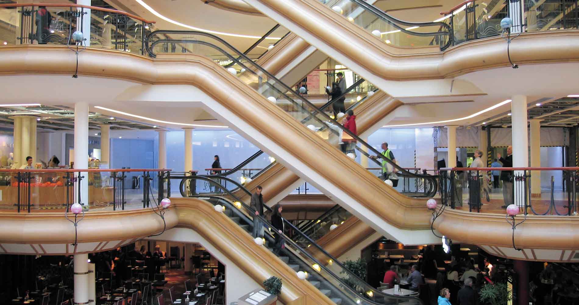 escalators in a mall